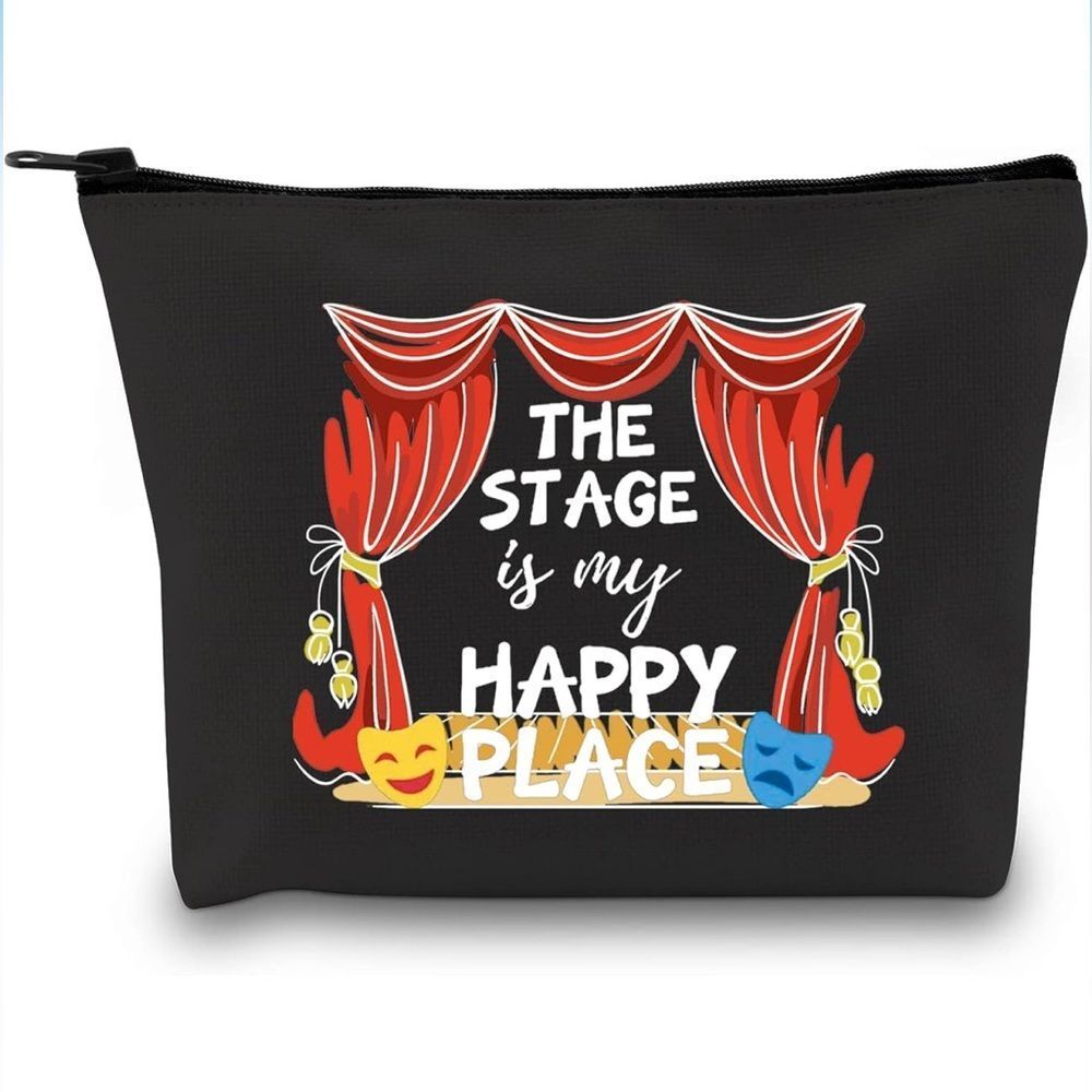 NEW Performer Gift Musical Lovers The Stage is My Happy Place Cosmetic Bag